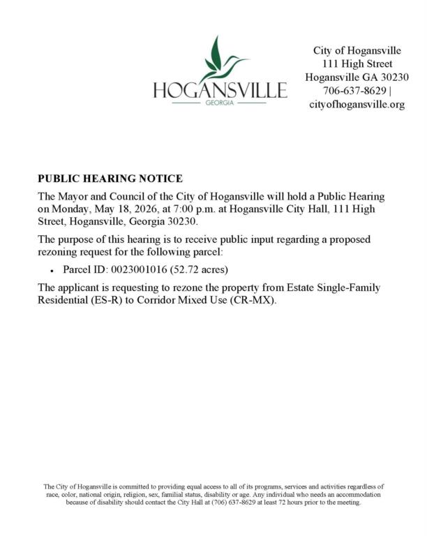 PUBLIC HEARING: 